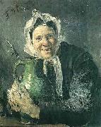 Fritz von Uhde Old woman with a pitcher oil